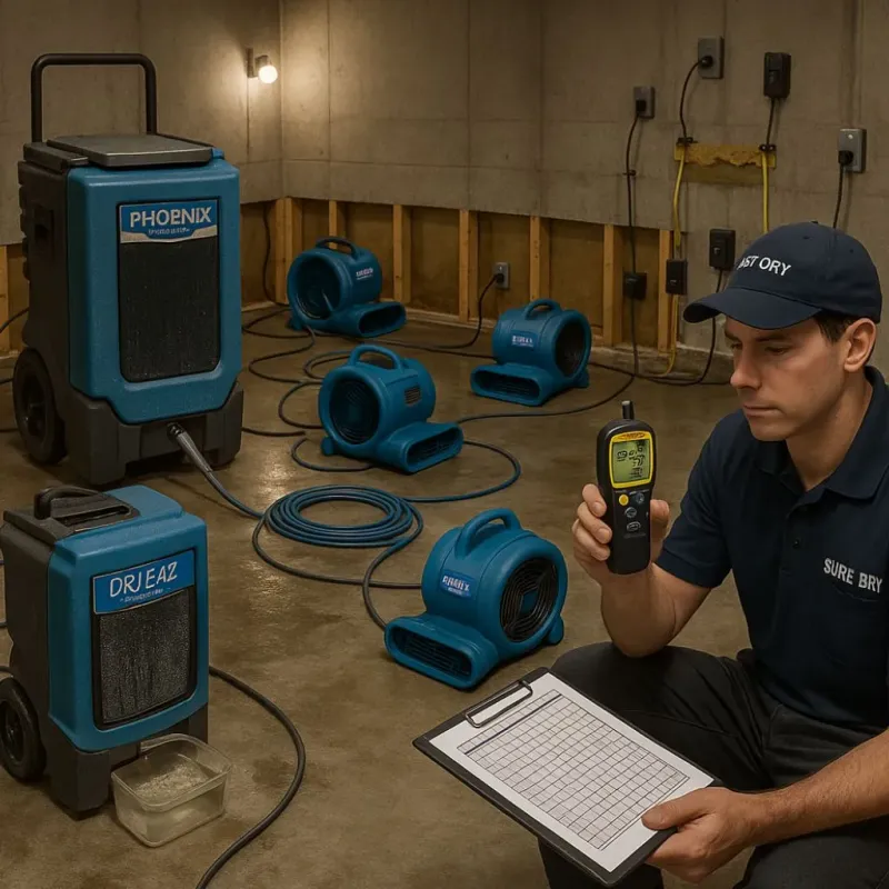 Structural Drying and Dehumidification process in Winfield, IL